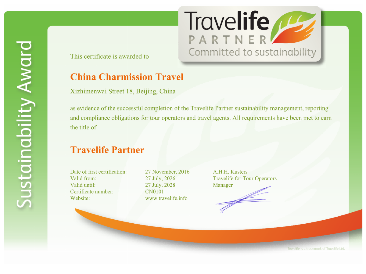 Charmission Travel Renews Travelife Partner Level